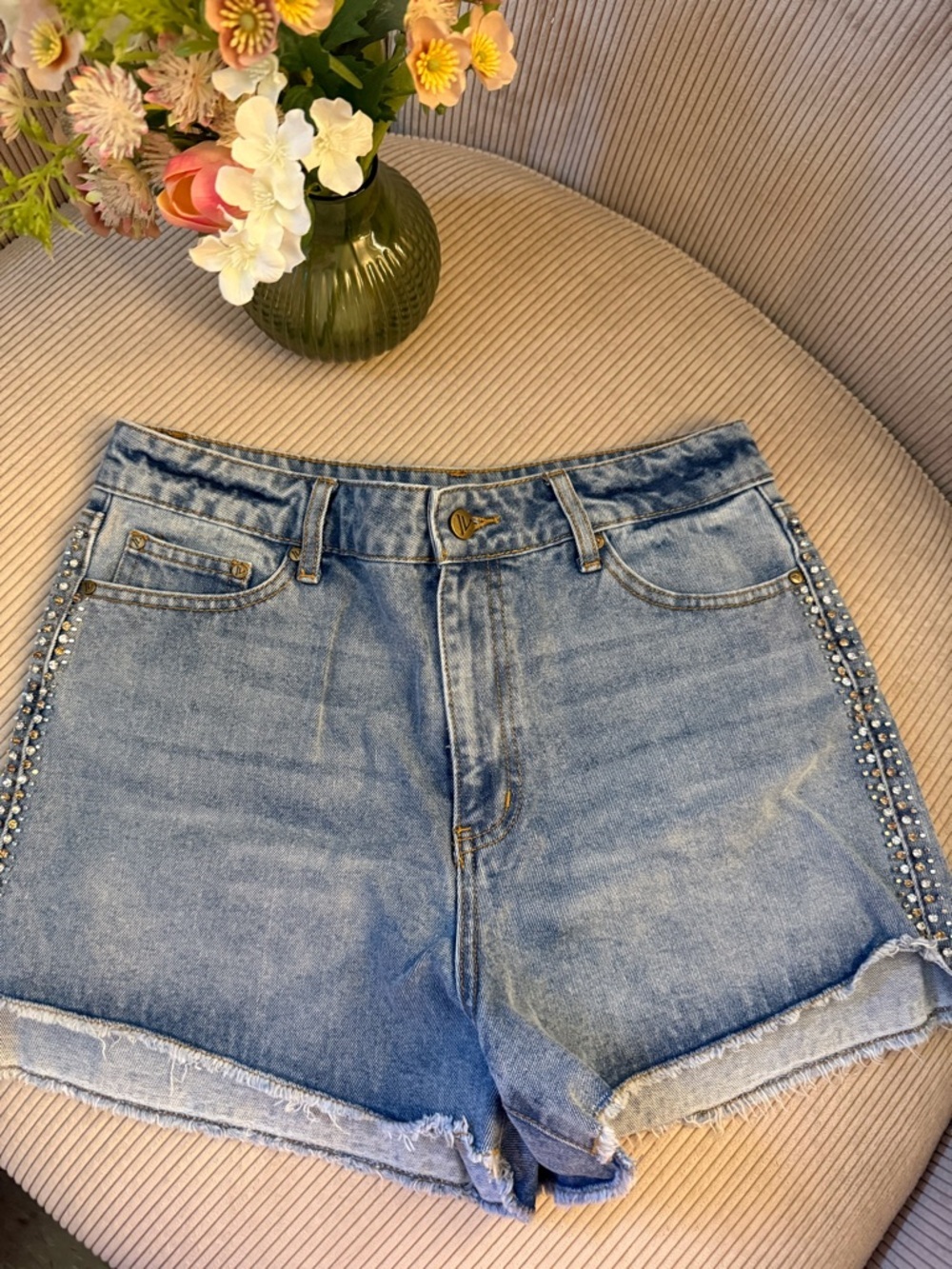 Venus rhinestone detailed shorts